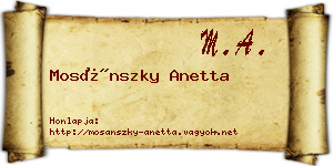 Mosánszky Anetta névjegykártya